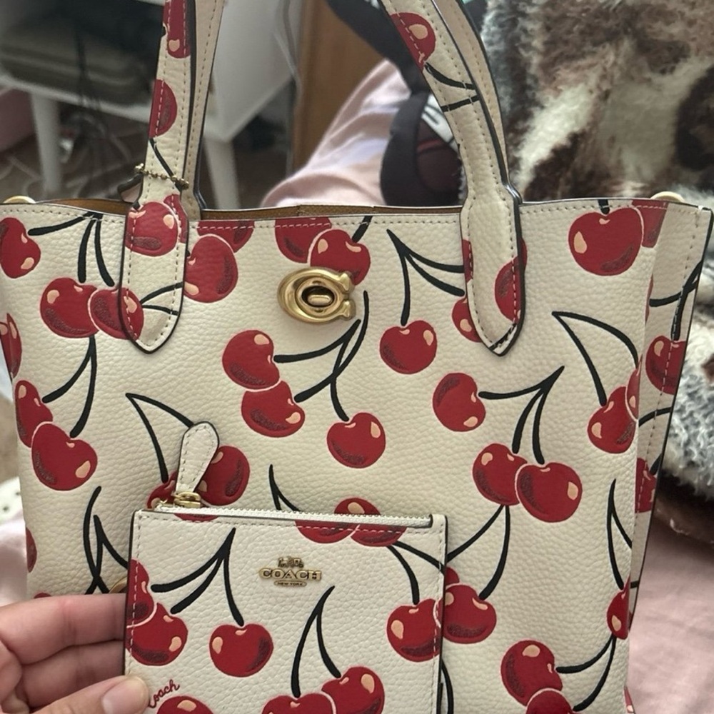 Coach Cherry willow tote and wallet